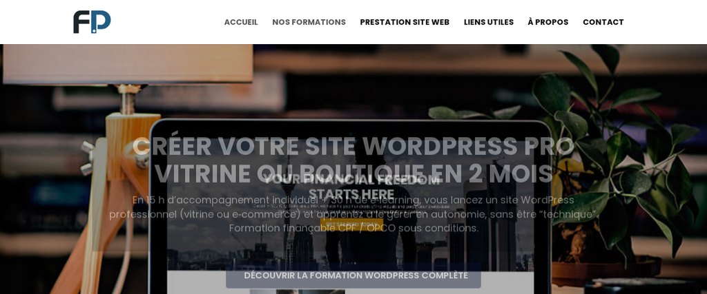 Aperçu du site Formations Privées — réalisation Jorge De Almeida