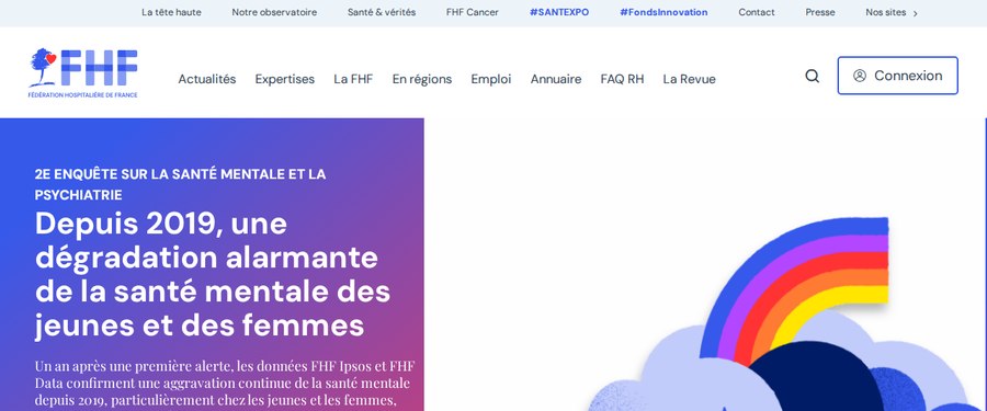 Aperçu du site Fédération Hospitalière de France (FHF)